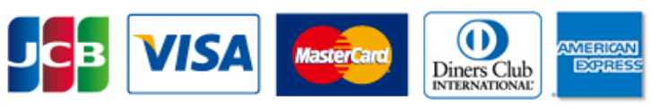 JCB、VISA、MASTER、Diners、AMEXのクレジットカードのロゴ